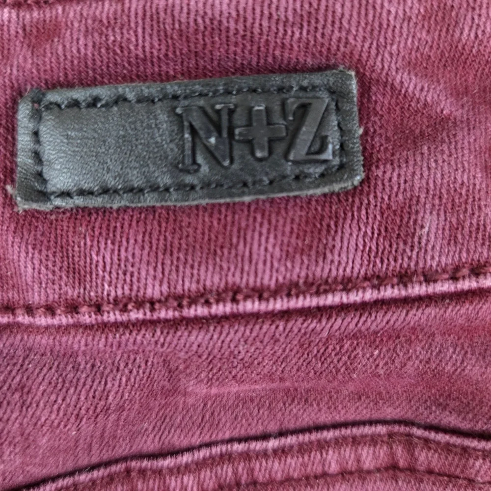 Liverpool Nic and Zoe Black Cherry Red Mid Rise Crop Ankle Skinny Jeans Size 8
